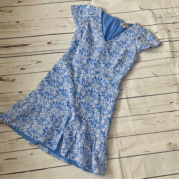 LOFT Blue and White Floral Dress - Picture 2 of 5